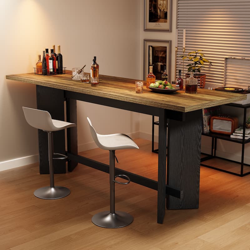 63 Inch Bar Table, Industrial Counter Height Pub Table