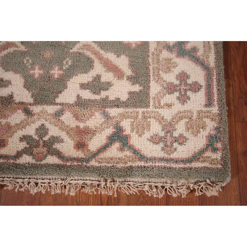 Green Oushak Oriental Runner Rug Handmade Wool Carpet - 2'7"x 9'11"