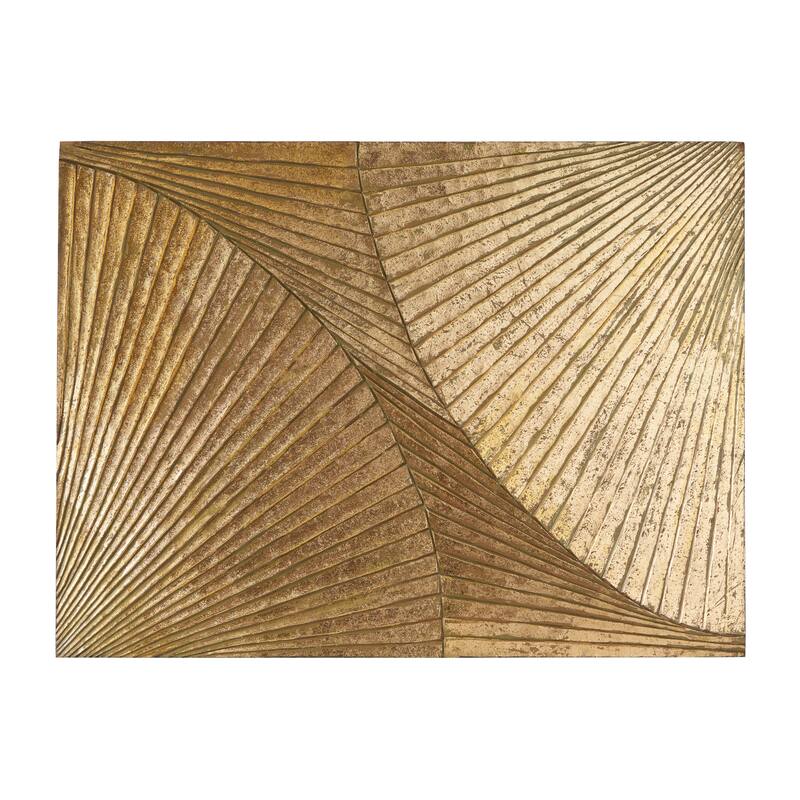 Stylish Wood Carved Radial Geometric Wall Decor - Gold or Silver