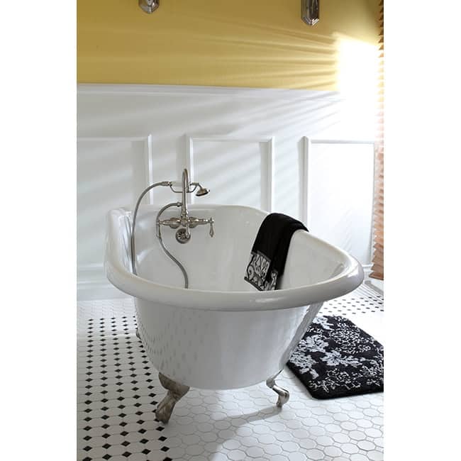Kingston Brass Aqua Eden 60" Clawfoot Cast Iron Soaking Tub with