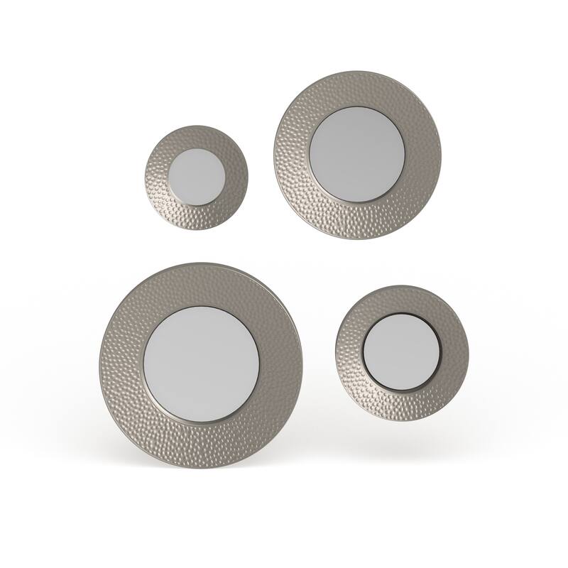 SEI Furniture Rehni Hammered Silver Sphere Wall Mirror Set