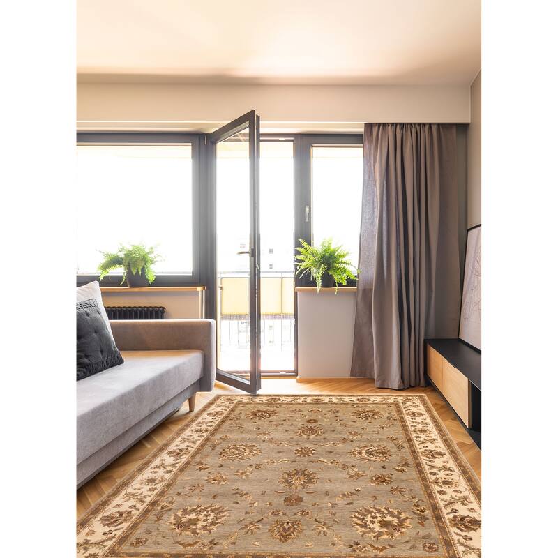 ECARPETGALLERY Hand-knotted Jamshidpour Grey, Sage Wool Rug - 8'6 x 11'7