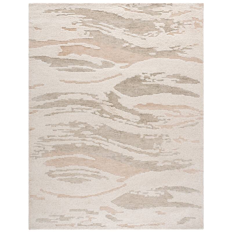 SAFAVIEH Handmade Casablanca Shag Reintraud Wool High-Low Pile Rug - 8' x 10' - Ivory/Sage