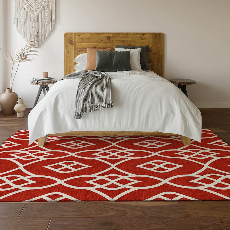 Premium Washable Super Soft Transitional Scroll Mayfield Rug