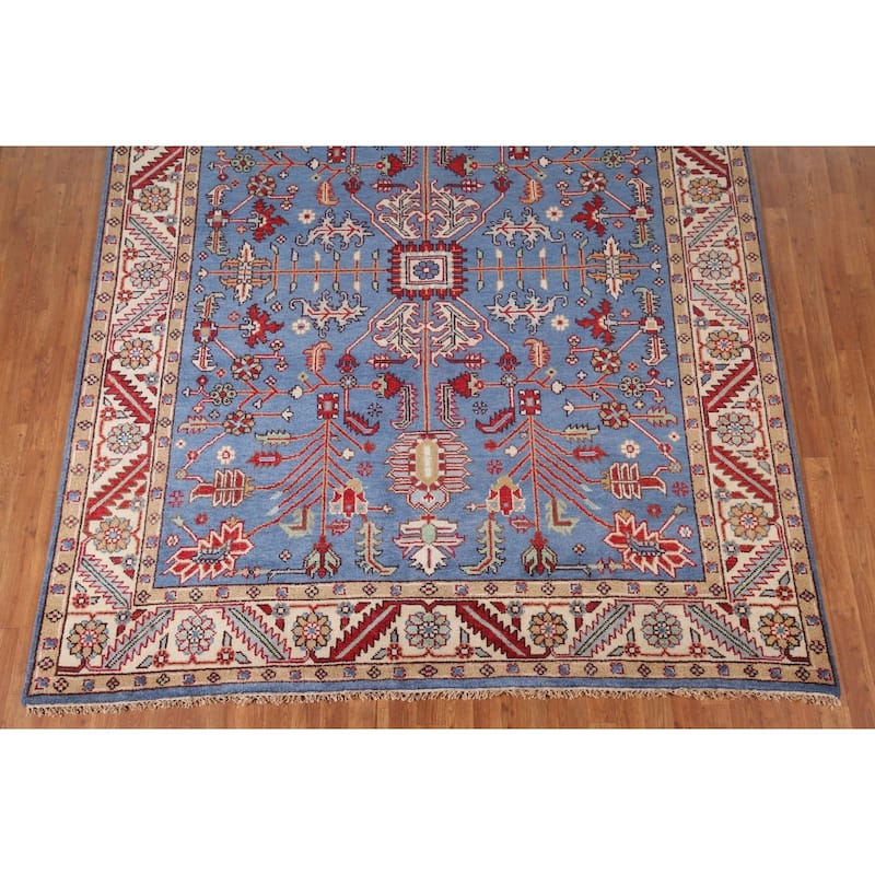 Blue Oushak Oriental Area Rug Wool Carpet - 7'10"x 9'10"