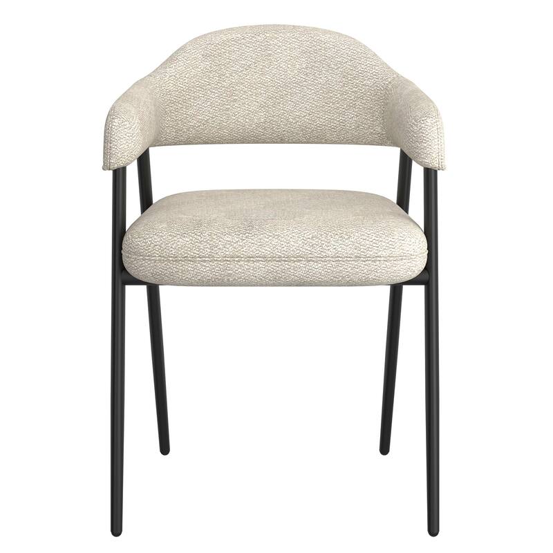 Contemporary Fabric and Metal Dining Chair, Set of 4