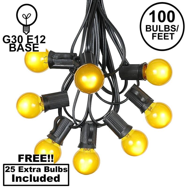 100 Foot G30 Outdoor Globe Patio String Lights - Set of 125 G30 Globe Bulbs