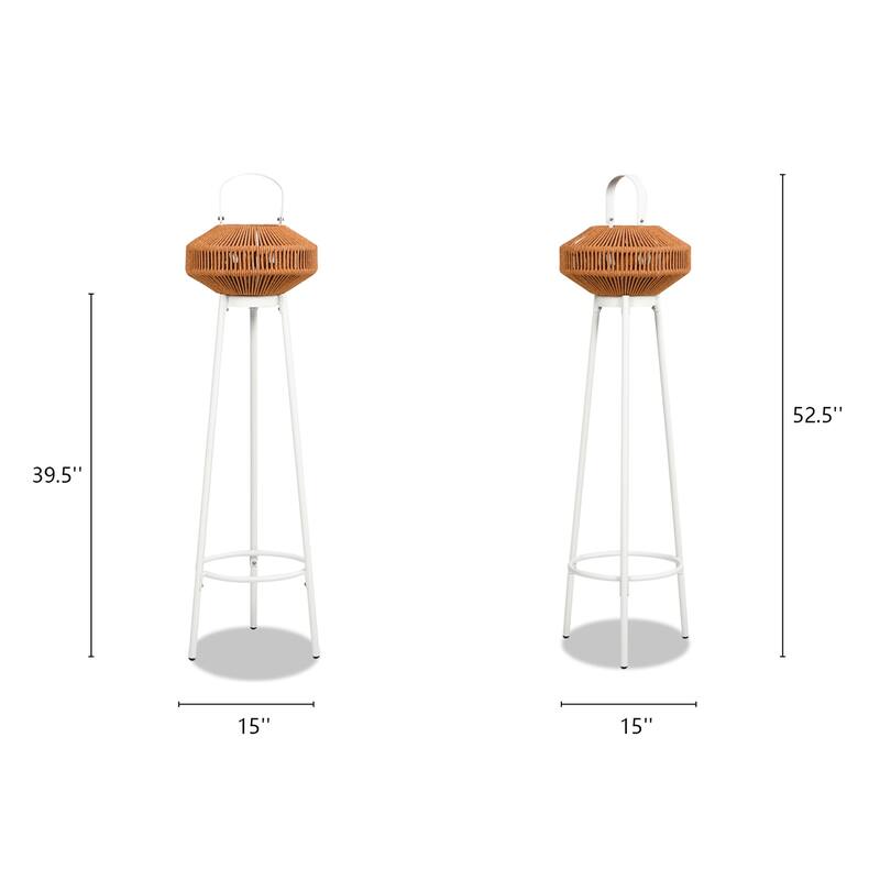 Nova Outdoor Patio Lantern with LED Light Bulb and Lantern Stand