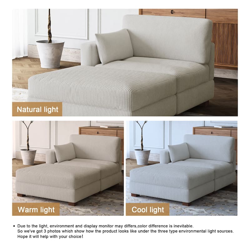 Modular Sectional Sofa with Ottomans