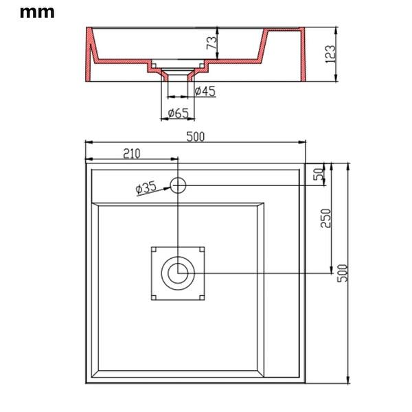 dimension image slide 4 of 8, vidaXL Wash Basin Mineral Cast/Marble Cast White Washroom Sink Multi Sizes