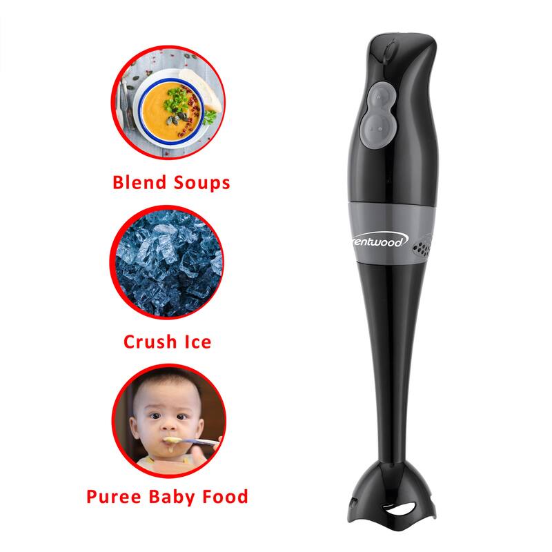 Brentwood 2 Speed Hand Blender with Balloon Whisk in Black