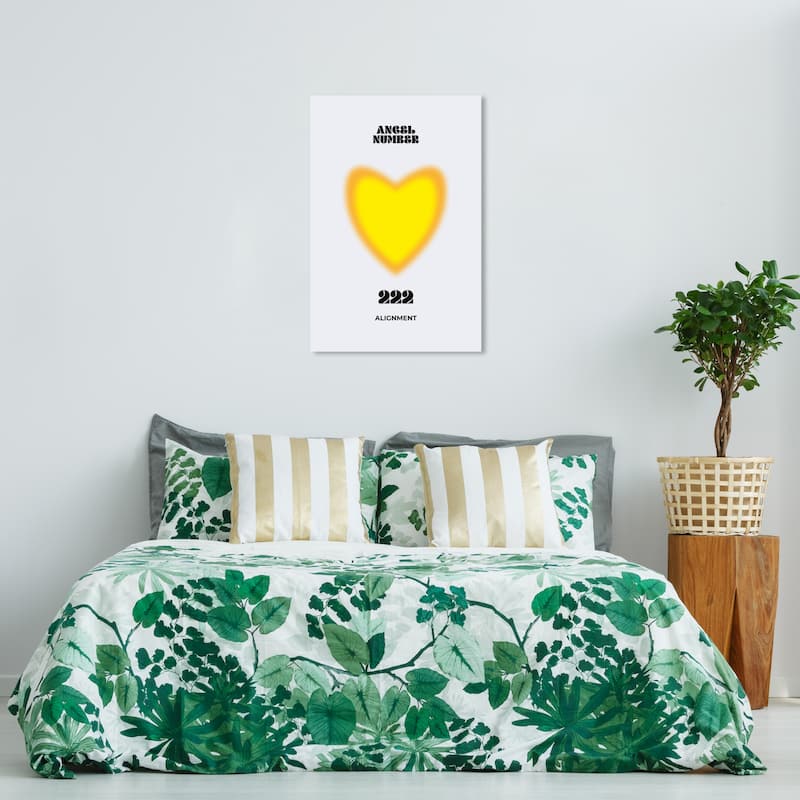 Wynwood Studio Canvas Spiritual and Religious Angel Number Alignment Yellow and Modern & Contemporary Wall Art Canvas Print - 36 x 24