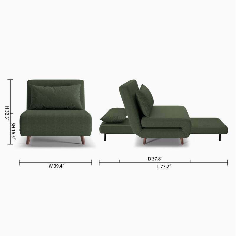 Artdeco Home - Tustin Upholstered Convertible Lounge/ Sleeper Chair