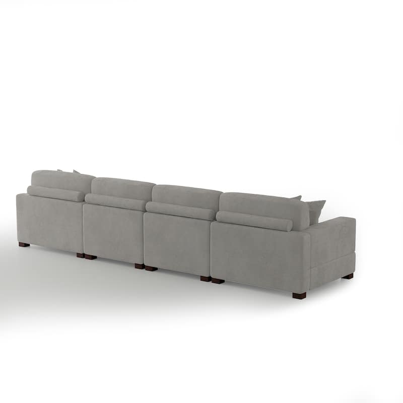 Modern Oversized Chenille Modular Sectional Sofa With Chaise
