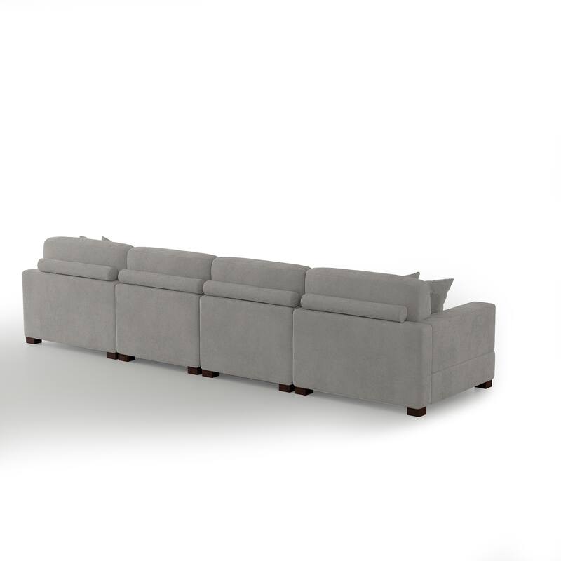 Oversized Modern Chenille L-shape Modular Sectional Sofa with Chaise