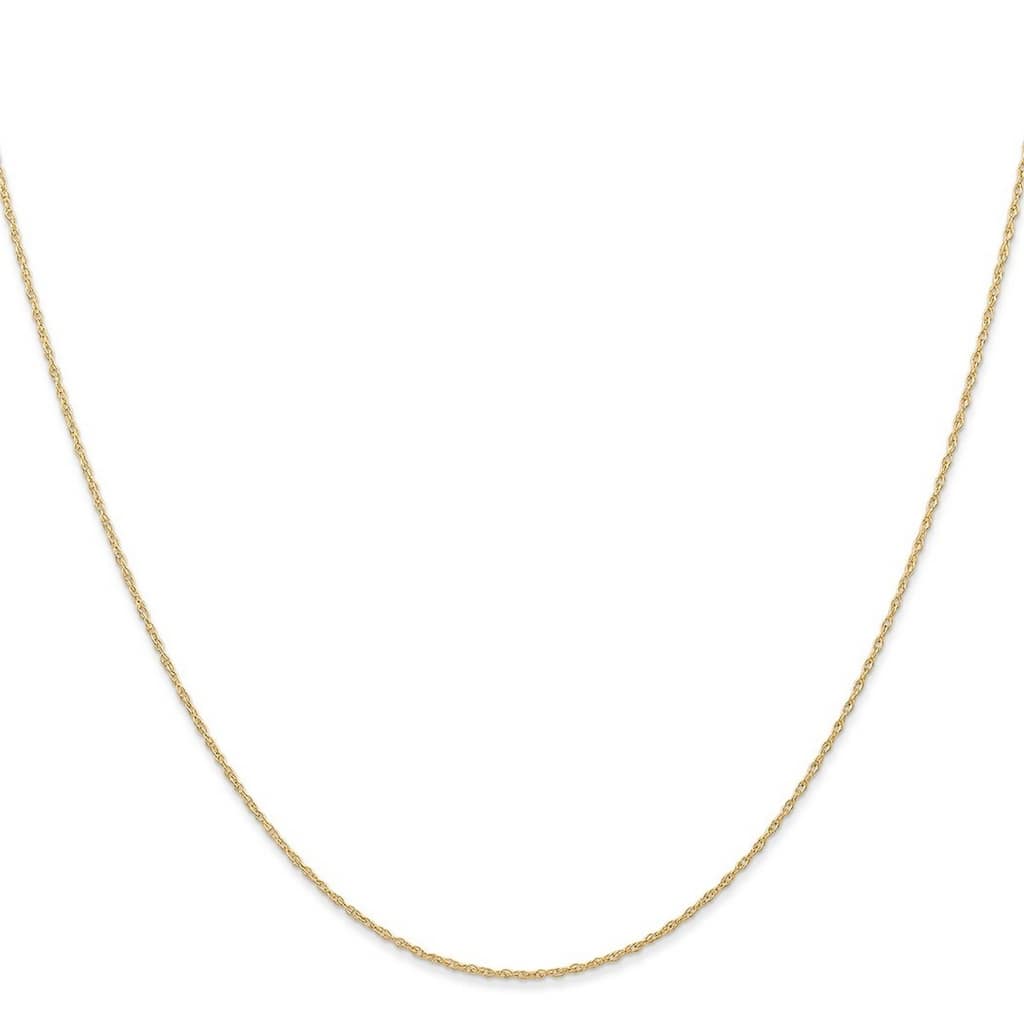 Curata 10k Yellow Gold .6 mm Carded Cable Rope Chain Necklace (Spring Ring)