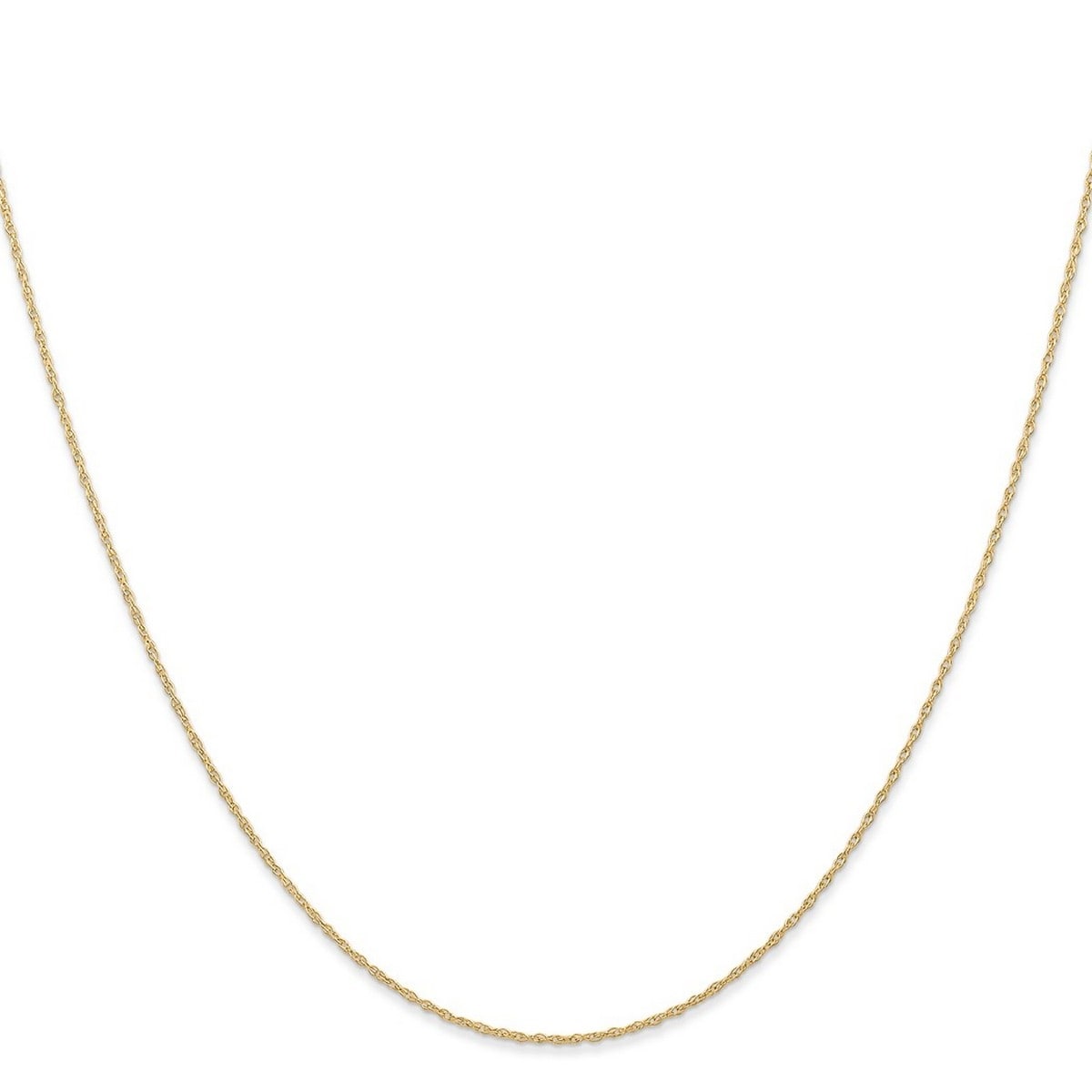 Curata 10k Yellow Gold .6 mm Carded Cable Rope Chain Necklace