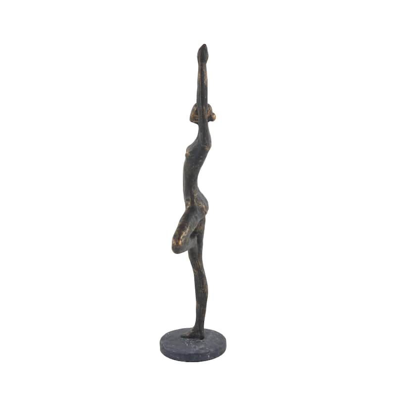 Polystone Yoga Decorative Sculpture - Brass - Roche River Decor