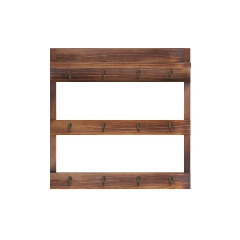 Wall Mount Coffee Mug Rack with Upper Storage Shelf