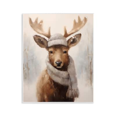 Stupell Cozy Winter Deer Fawn Wall Plaque Art Design By Arlington Prints
