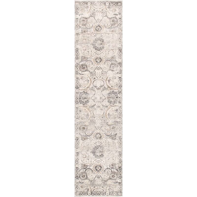 Pasargad Home Turkish Fantasia Design Oriental Area Rug - 2' 6" X 8' 0" - Ivory/Silver