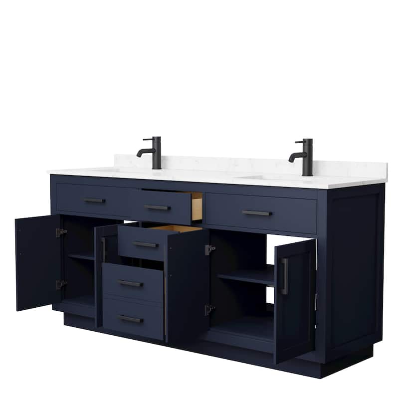 Beckett TK 72-inch Double Vanity, Cultured Marble Top