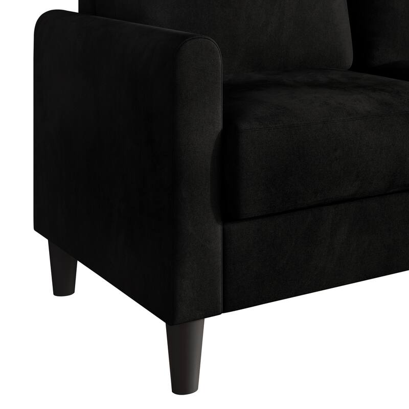 Clayfell Goliad Velvet Arm Loveseat with Pocket Spring, Soft Cushions, Clean Lines Design