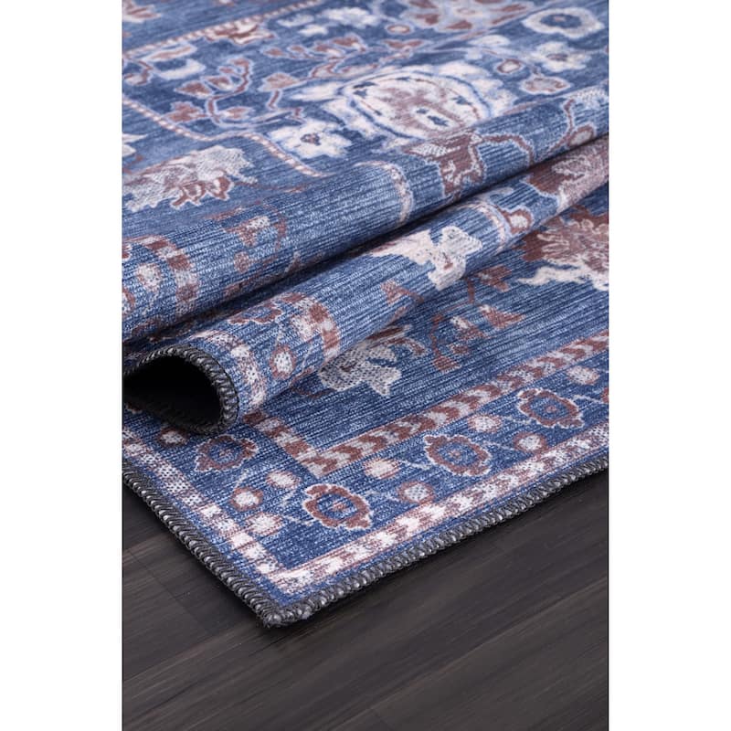 Machine Washable Indoor Rug Floral Pattern Stain Free for Indoor Living Room Bedroom Office Area Rug