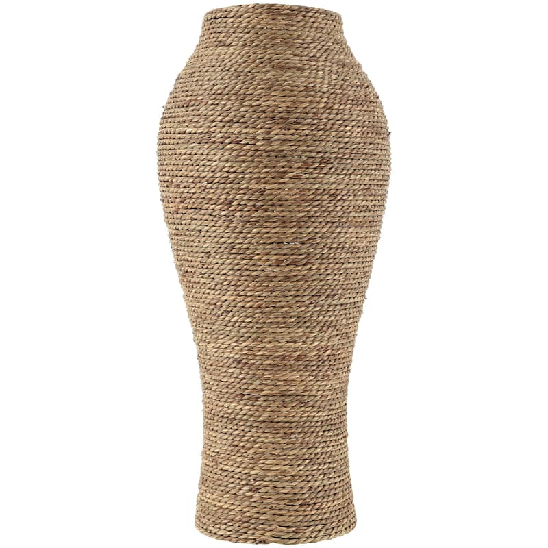 Seagrass Handmade Tall Wrapped Decorative Vase - Brown - Roche River Decor