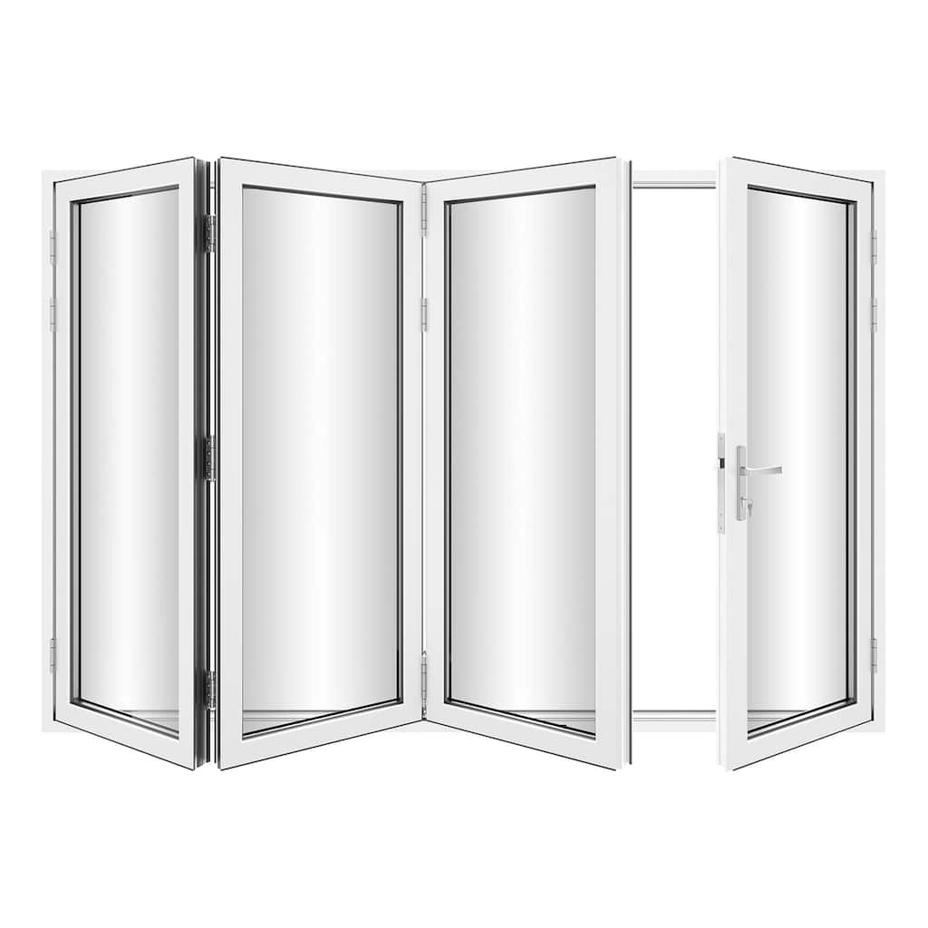 KaMic 120" x 96" 4-Panel Aluminum Patio Folding Door Right to Left-Outswing