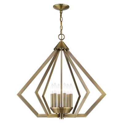 Livex Lighting 6-light Antique Brass Indoor Chandelier, 40926-01 - 26" DIA 25" H