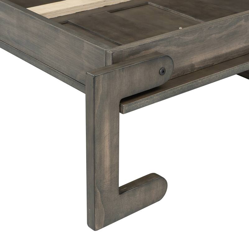 Foldable Cabinet Bed with Hydraulic Lift and 7-Color LED Lighting by Harper&Bright Designs