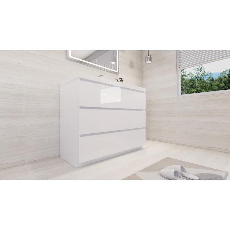 Aron 42'' Freestanding Vanity with Reinforced Acrylic Sink