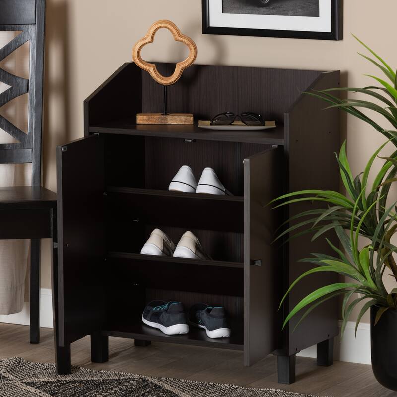 Rossin Modern 2-Door Entryway Shoe Storage Cabinet with Top Shelf