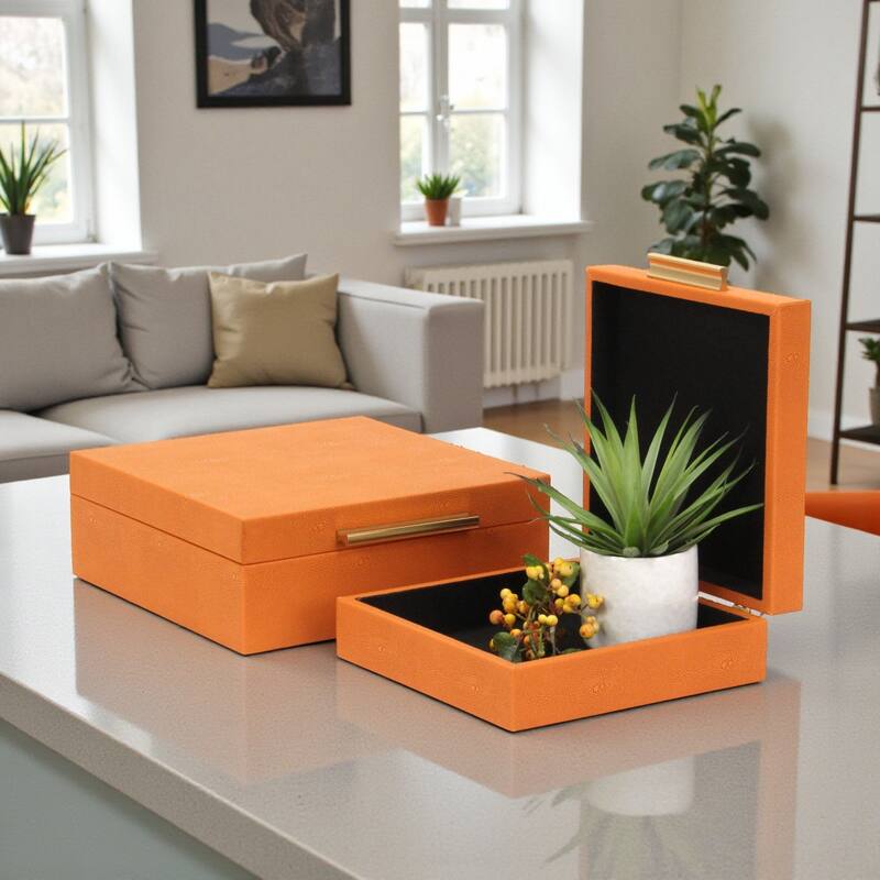 Lusan Black Vinyl Decorative Box Set