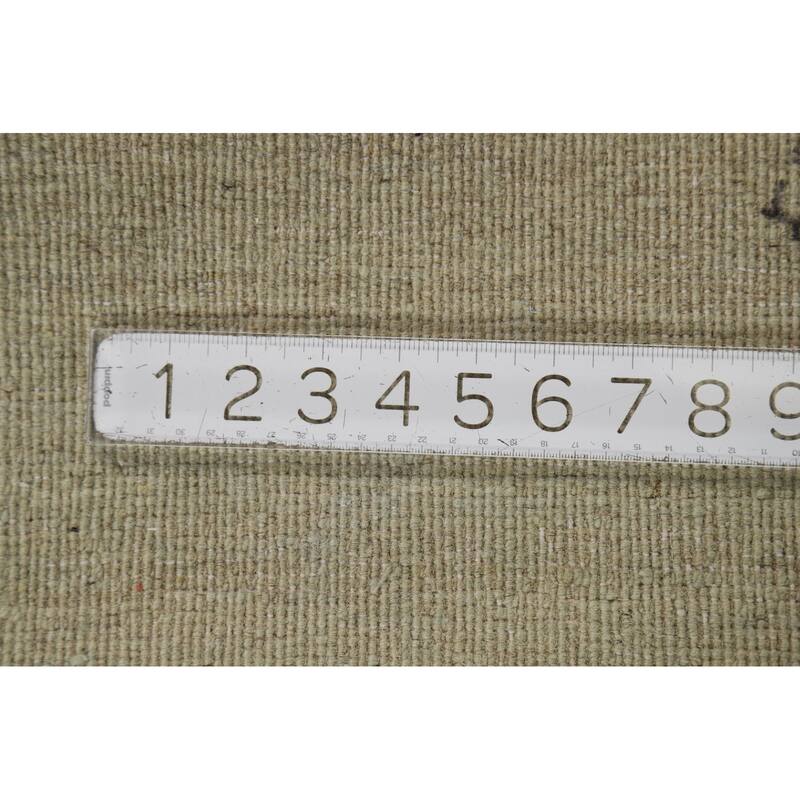 Green & Beige Gabbeh Modern Foyer Rug Handmade Wool Carpet - 2'8"x 4'1"