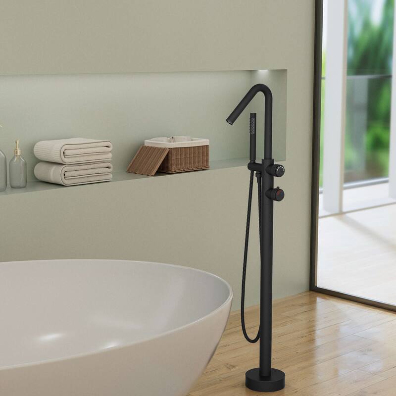 Modland Freestanding Thermostatic Bathtub Faucet with Hand Shower Outdoor 316 Stainless Steel