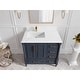 preview thumbnail 72 of 128, Willow Collections 36 in x 22 Aberdeen Freestanding Left Offset Sink Bathroom Vanity with Quartz or Marble Countertop 1.5" Empira - Hale Navy Blue
