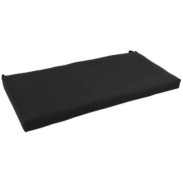 slide 2 of 2, Twill Indoor Bench/Loveseat Cushion (40-, 42-, or 45-inches wide) 40" wide - Black