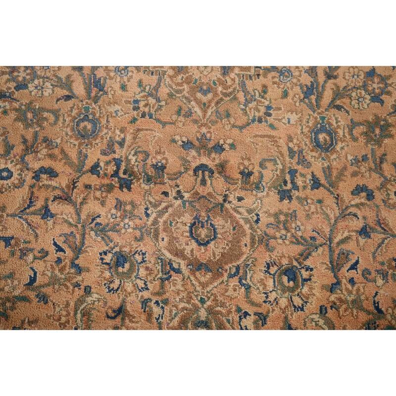 Traditional Mashad Vintage Persian Rug Hand-Knotted Wool Carpet - 9'8" x 12'5"