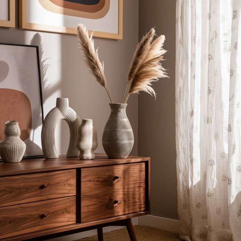 Terracotta Decorative Vase Stylish Handmade for Contemporary Decor