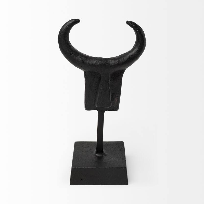Caleb 4L x 5W Black Metal Tribal Figurine - 3.5L x 5.0W x 9.0H