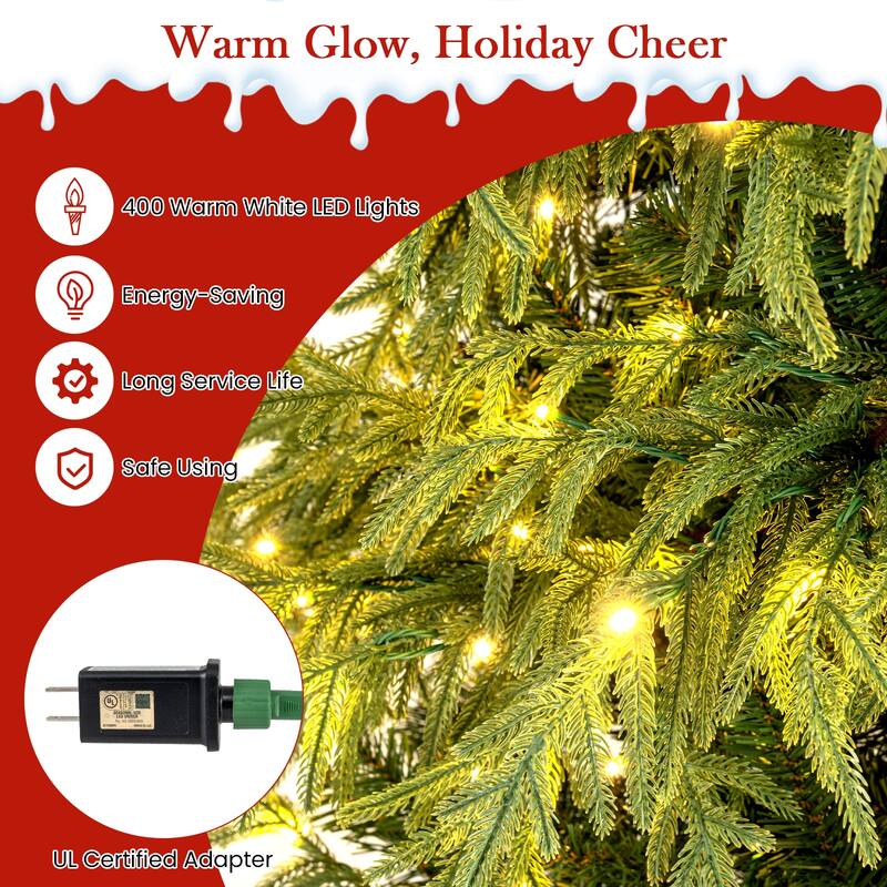 Coatway 7/7.5/8 FT Artificial Pre-Lit Christmas Tree with 400/500/470 - See Details