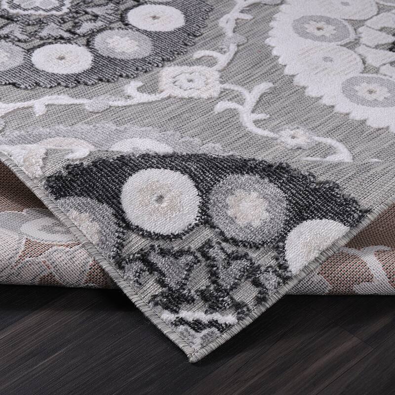 Beverly Rug Equator Medallion Bohemian Indoor Outdoor Area Rug