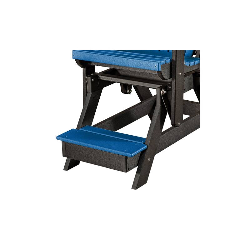 40 in. W and 300 lb Seating Capacity Wood Outdoor Glider in Black HDPE Frame Material