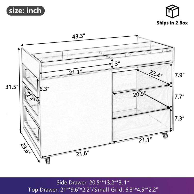Storage Island Vanity Dresser Cabinet Sideboards Buffet Tableware Cabinet