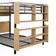 preview thumbnail 11 of 14, Black Full over Full Metal Bunk Bed with Storage Space, Ladder and Full-Length Guardrail