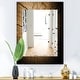 preview thumbnail 6 of 5, Designart 'Wood Curve' Traditional Printed Vanity Printed Wall Mirror 23.6 in. wide x 31.4 in. high