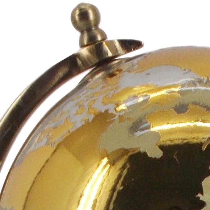 Aluminum Metal Globe with Tiered Base - Copper, Gold or Silver - Roche River Decor