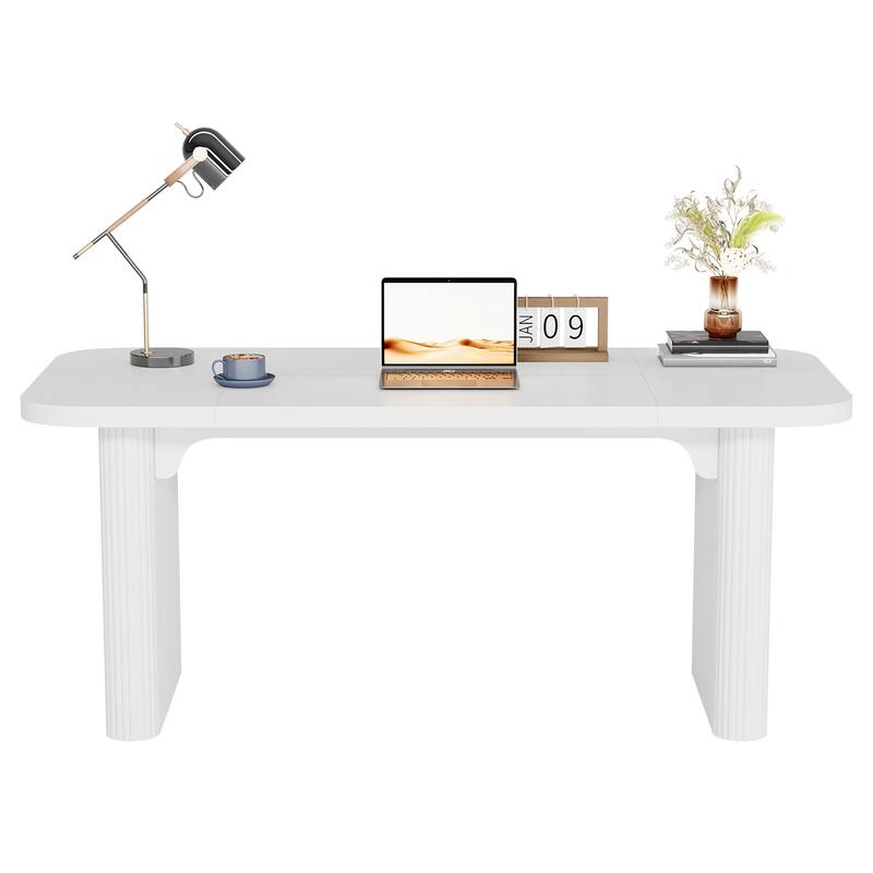 Large Wood Executive Desk, Modern Computer Desk, Home Office Workstation Boss Desk